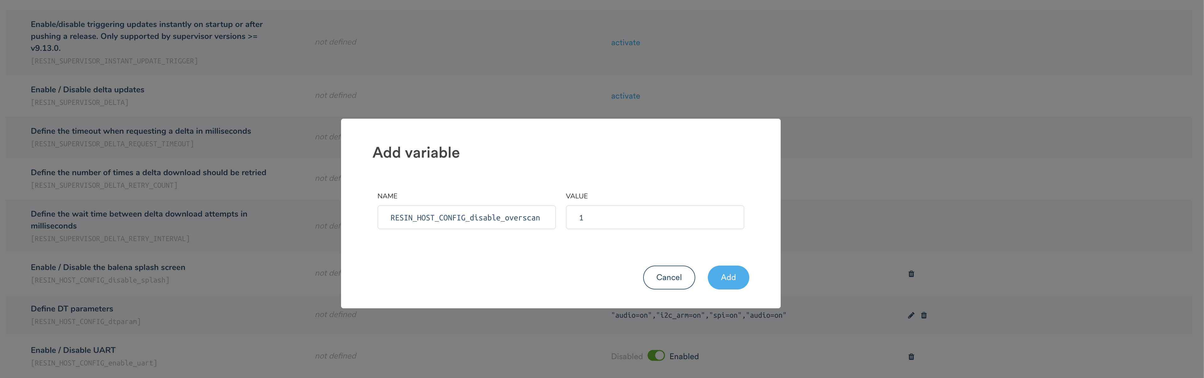 Setting the device configuration for Raspberry Pi config.txt variables